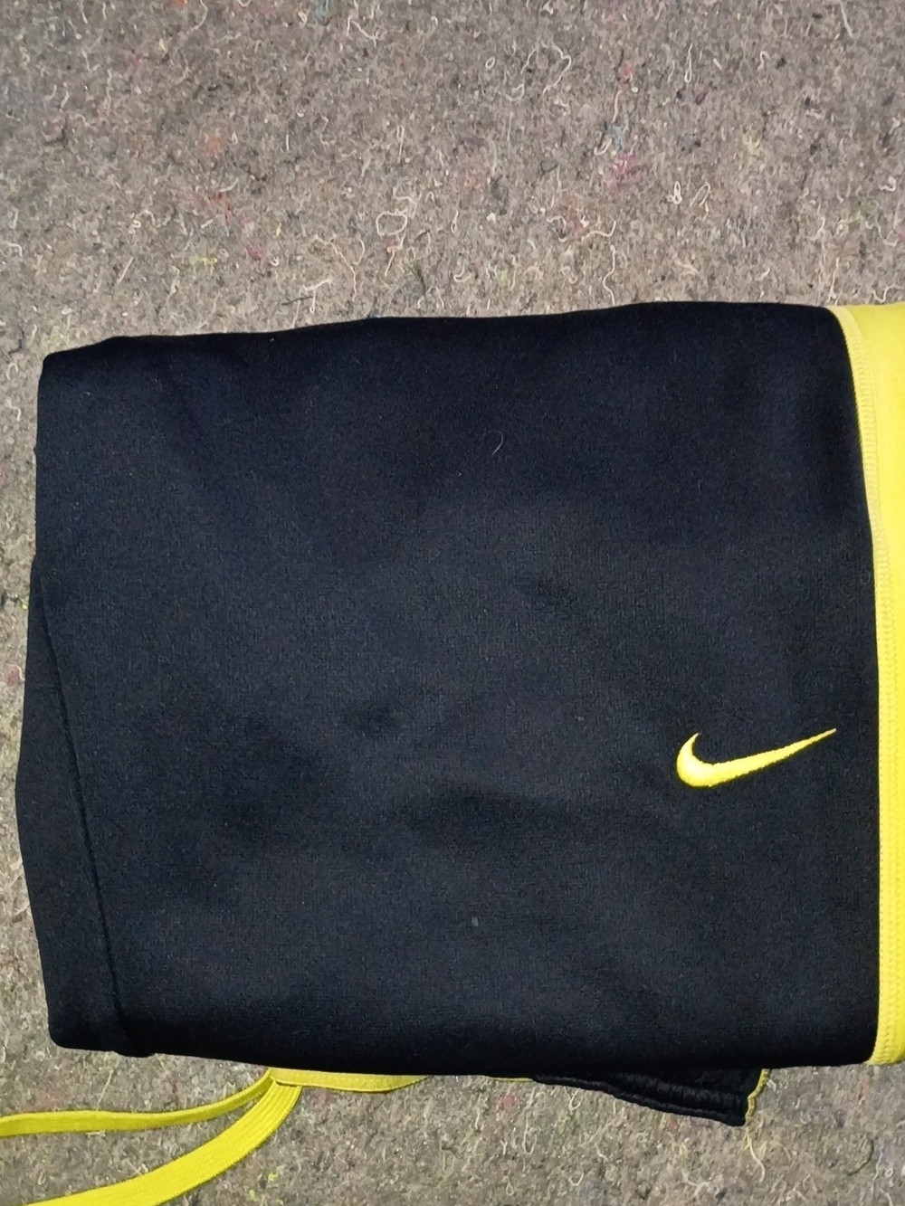 Navy Blue & Yellow Nike Therma-FIT athletic training pants